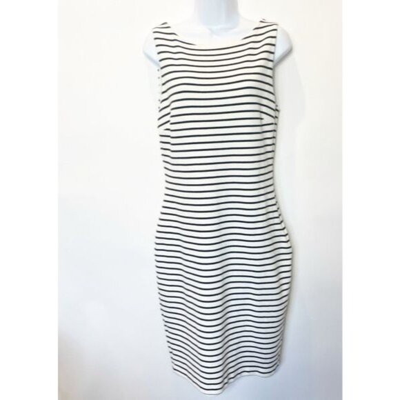 The Limited Black & White Striped Knit Dress Medium Sleeveless Vintage Y2K Style - Picture 2 of 11